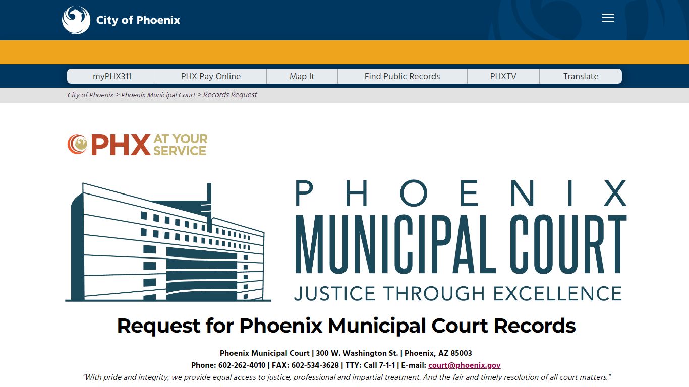 Request for Court Records - City of Phoenix